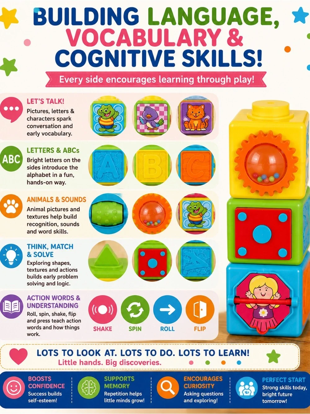 PLAYGO PLASTIC ACTIVITY BLOCKS SET OF 3